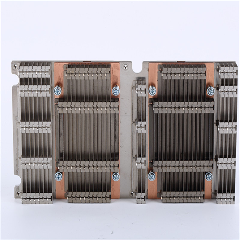 Aluminum Stacked Zipper Fin Heat Sink Soldered Onto Aluminum Base Plate